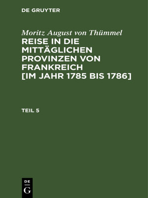cover image of Moritz August von Thümmel